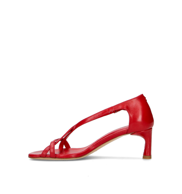 HALMANERA Sandalo donna rosso in pelle