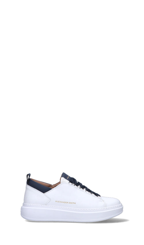 ALEXANDER SMITH Sneaker uomo bianca/blu in pelle