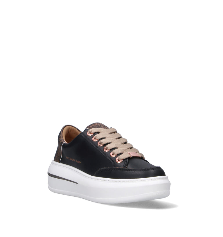 ALEXANDER SMITH Sneaker donna nera in pelle