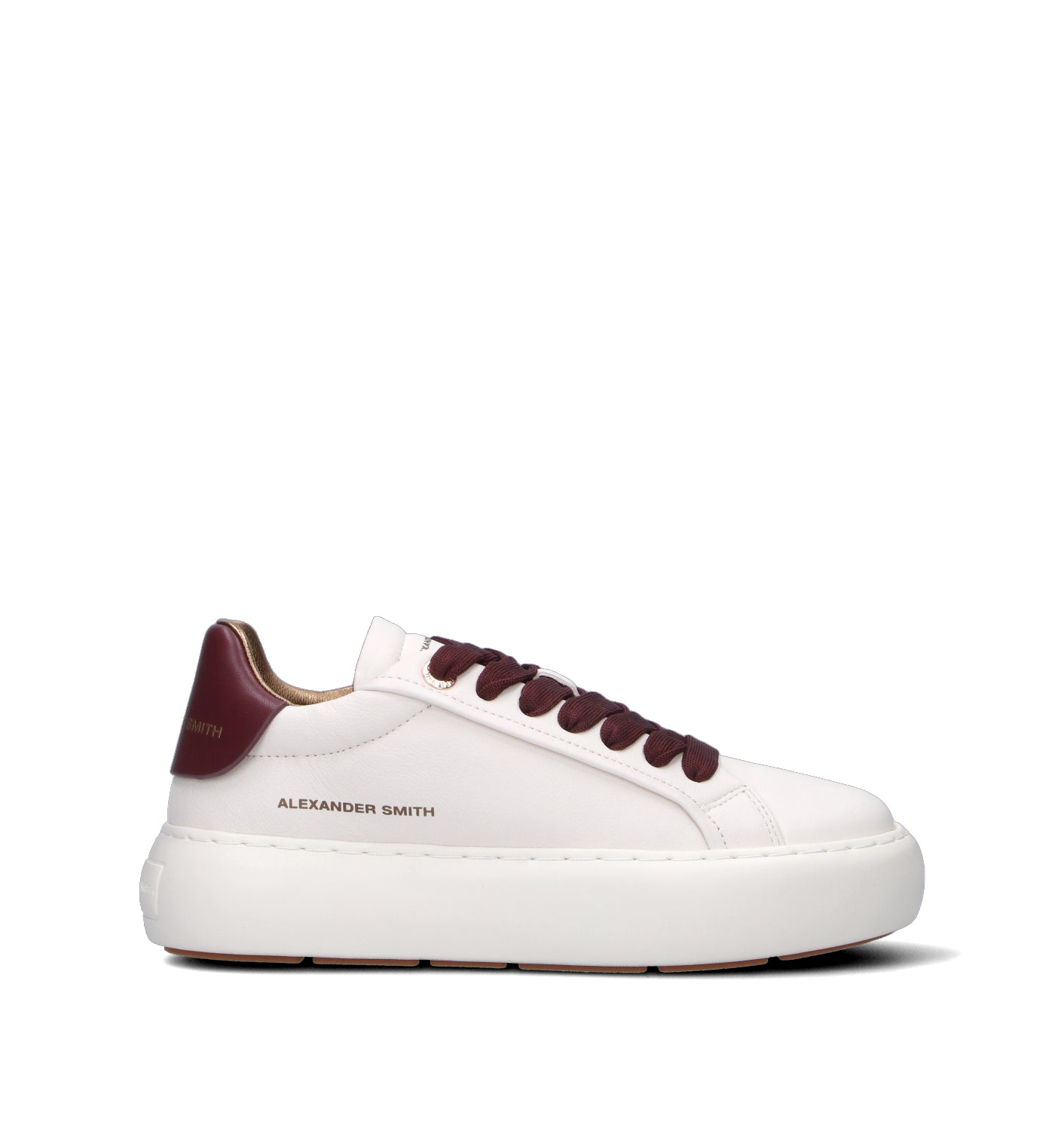 ALEXANDER SMITH Sneaker donna bianca/bordeaux in pelle