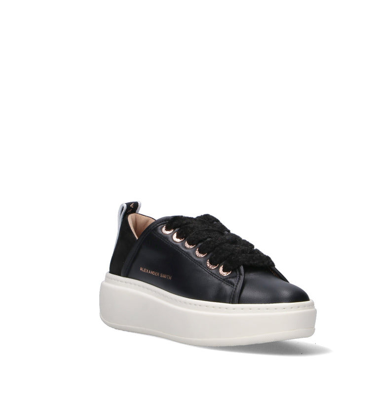 ALEXANDER SMITH Sneaker donna nera in pelle