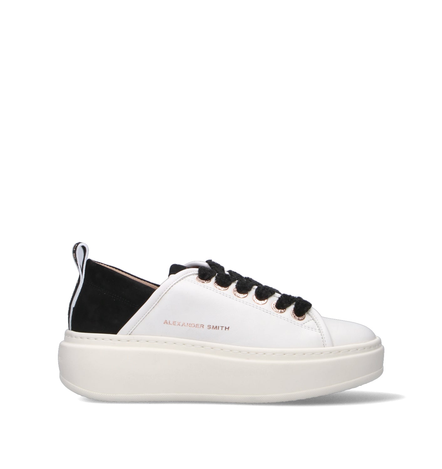 ALEXANDER SMITH Sneaker donna bianca/nera in pelle