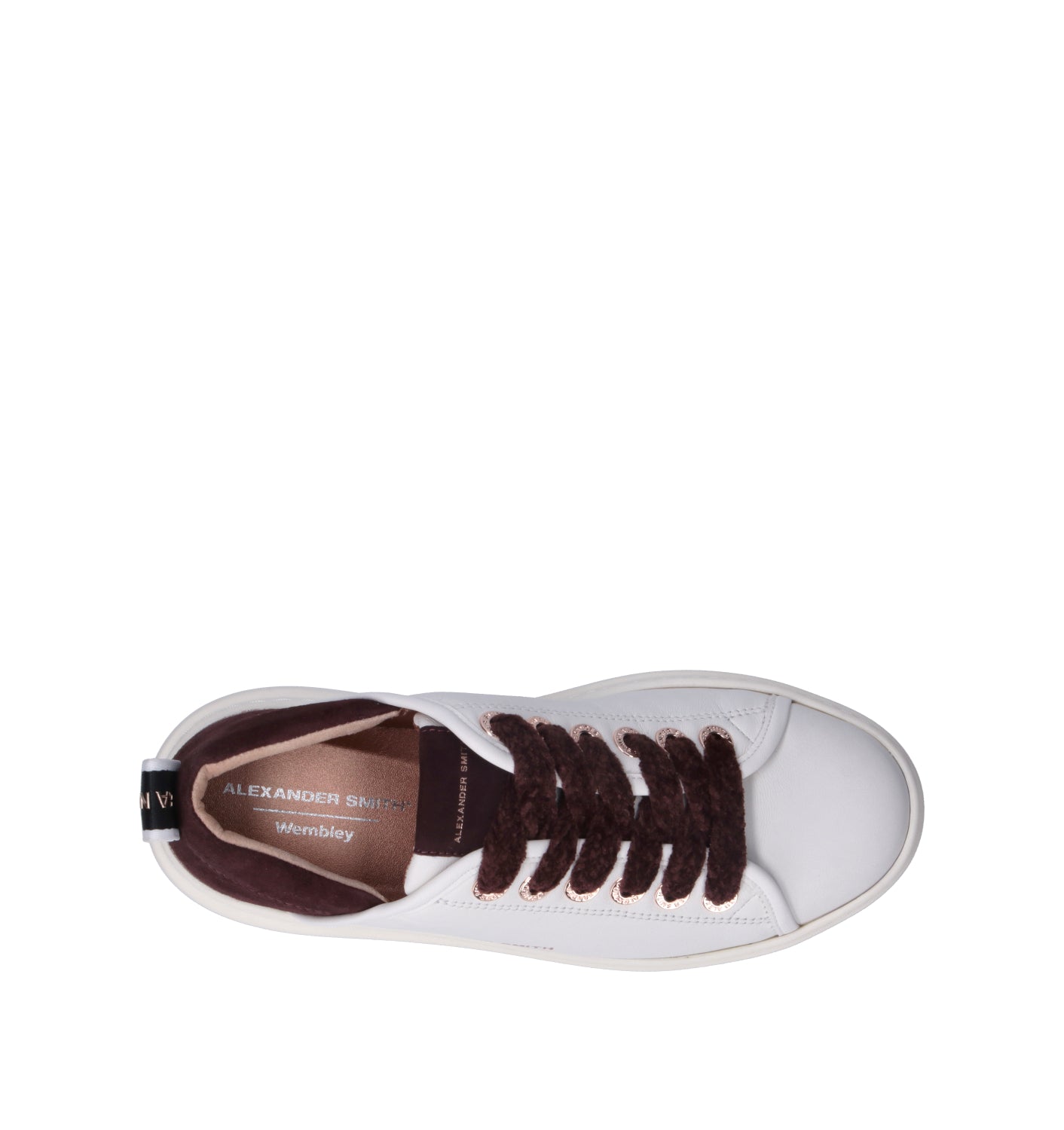 ALEXANDER SMITH Sneaker donna bianca/bordeaux in pelle