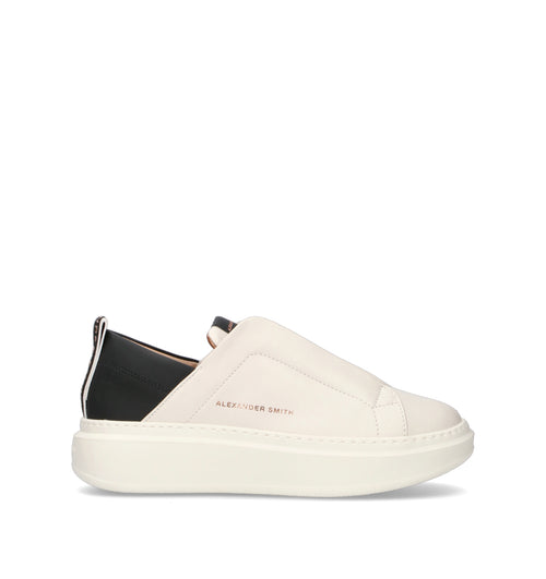 ALEXANDER SMITH Sneaker donna bianca/nera in pelle
