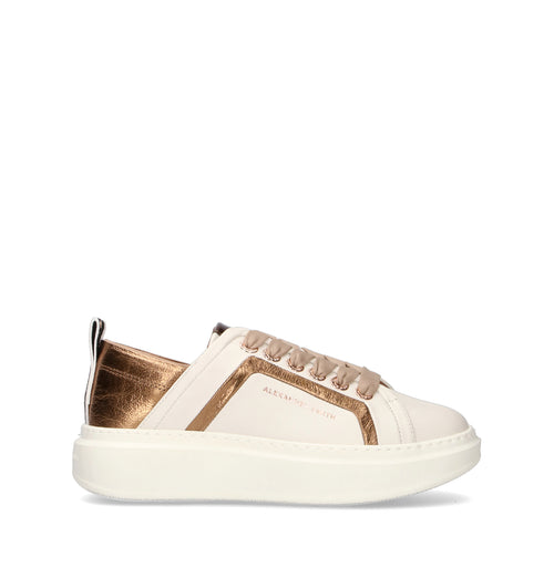 ALEXANDER SMITH Sneaker donna bianca/oro in pelle