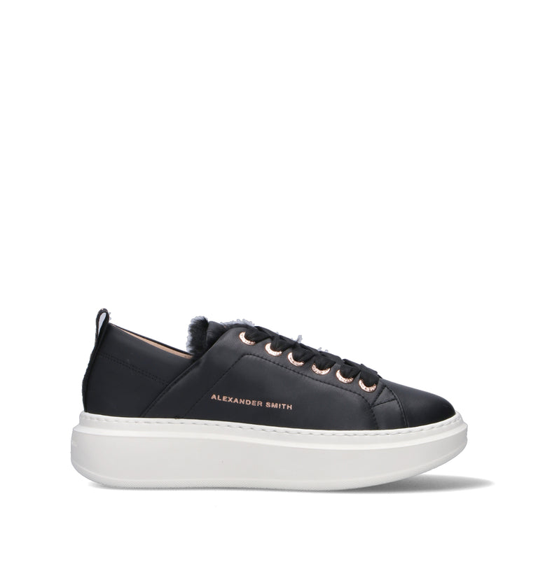 ALEXANDER SMITH Sneaker donna nera in pelle