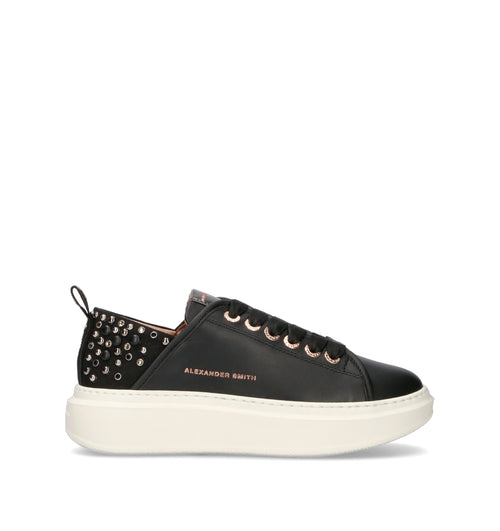 ALEXANDER SMITH Sneaker donna nera in pelle