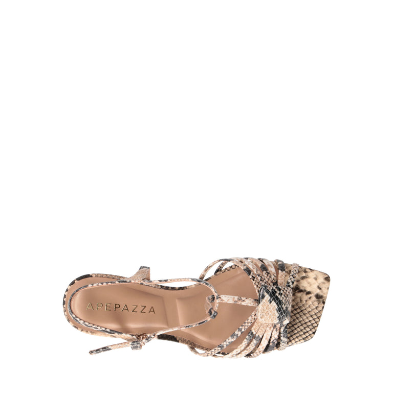 APEPAZZA Sandalo donna beige in pelle