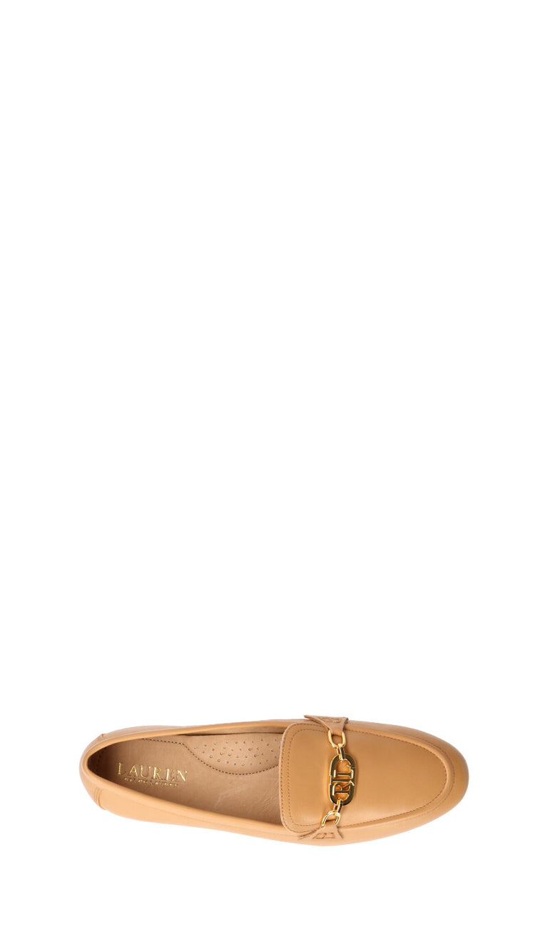RALPH LAUREN Mocassino donna beige in pelle