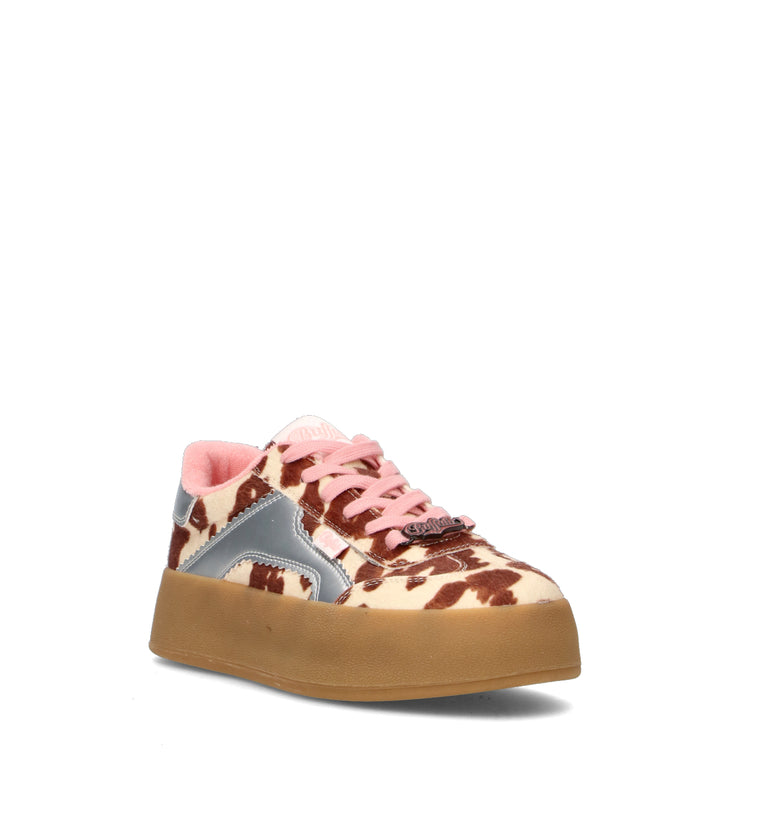 BUFFALO LONDON Sneaker donna bianca/marrone