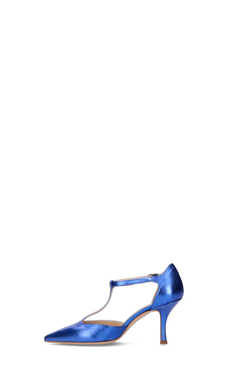 REBECCA VAN DIK Decollete donna blu in pelle