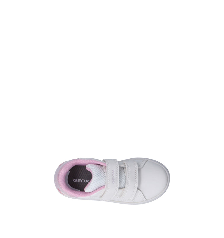 GEOX Sneaker bimba bianca/rosa