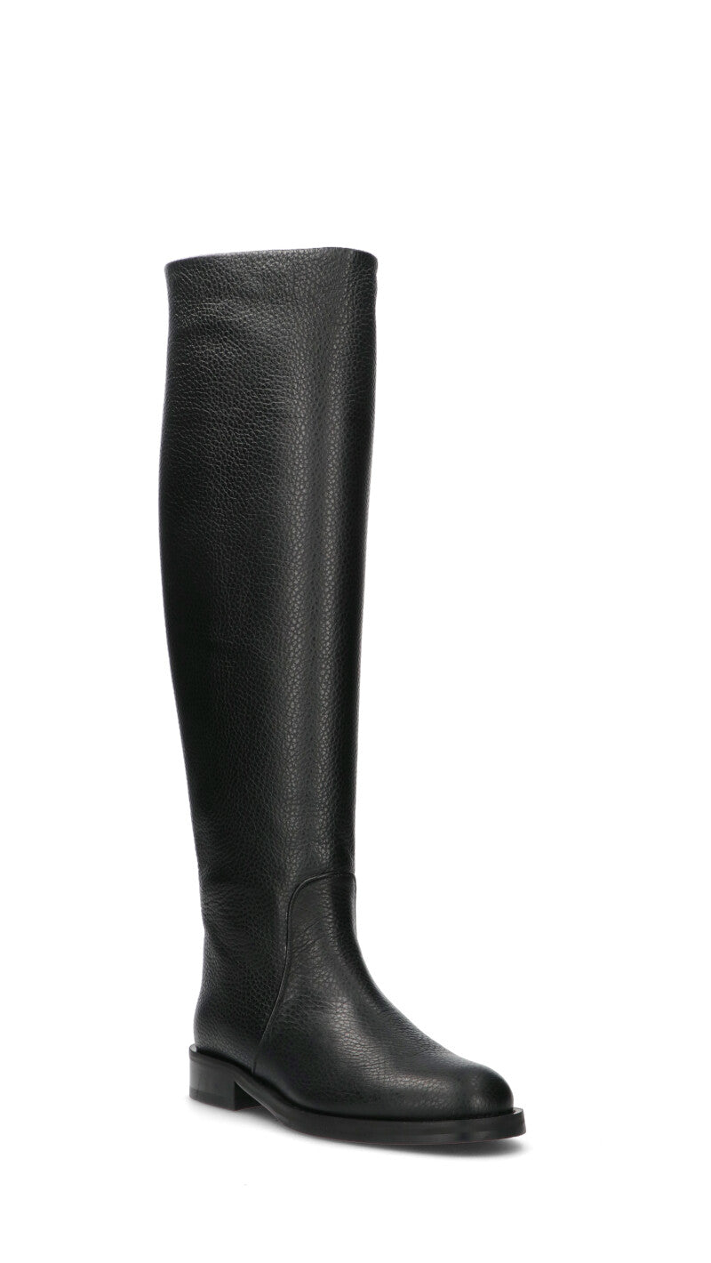 ANGELO BERVICATO Stivale donna nero in pelle