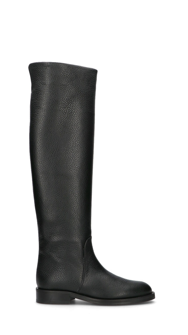 ANGELO BERVICATO Stivale donna nero in pelle