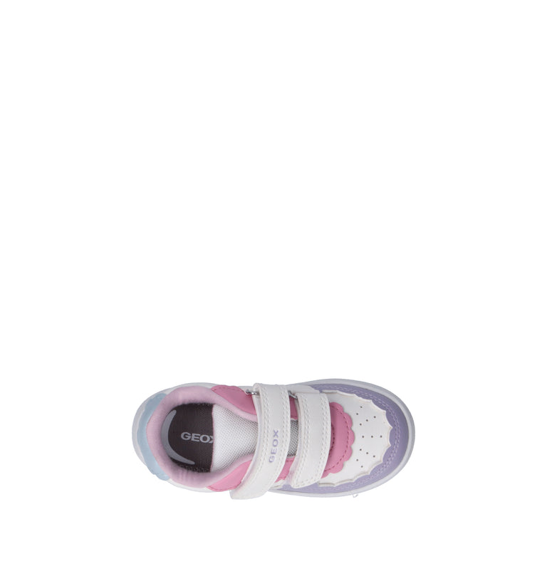 GEOX Sneaker bimba bianca/rosa