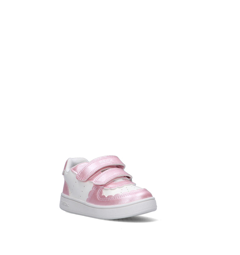 GEOX Sneaker bimba bianca/rosa