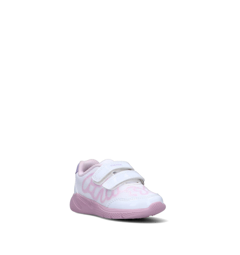 GEOX Sneaker bimba bianca/rosa