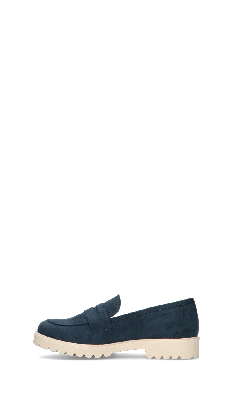 BIANCOANTICO Mocassino donna blu in suede