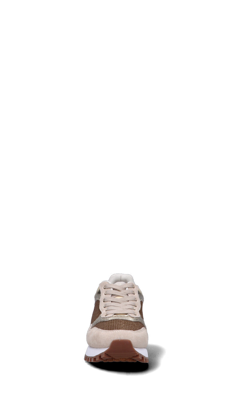 LIU JO Sneaker donna beige/oro/bianca in suede