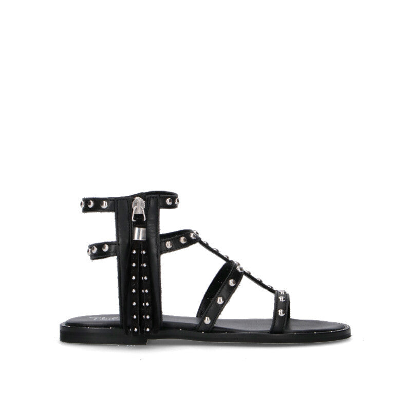 PHIL MELVIS Sandalo donna nero in pelle