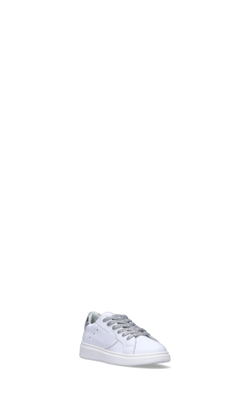 PHILIPPE MODEL Sneaker bimba bianca/argento in pelle