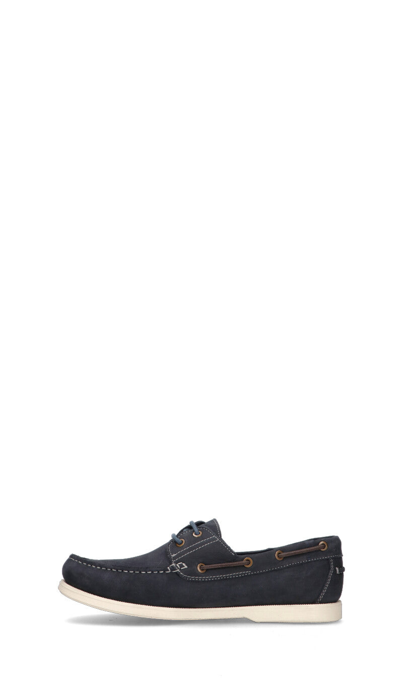 WRANGLER Scarpa barca uomo blu in nabuk