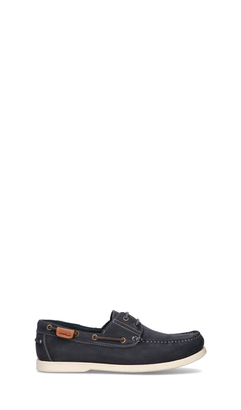 WRANGLER Scarpa barca uomo blu in nabuk