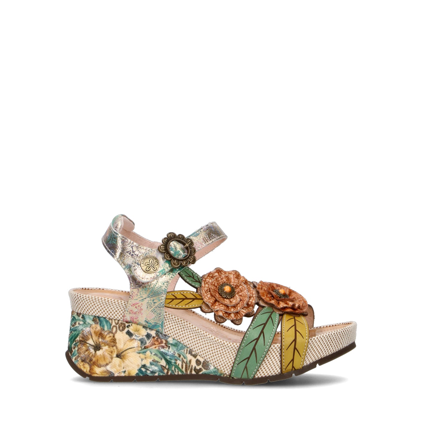 LAURA VITA Sandalo donna beige/multicolor in pelle