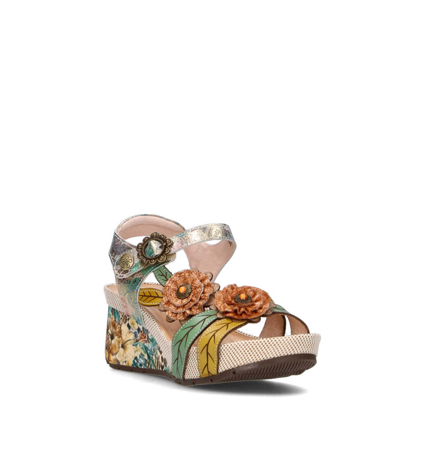 LAURA VITA Sandalo donna beige/multicolor in pelle