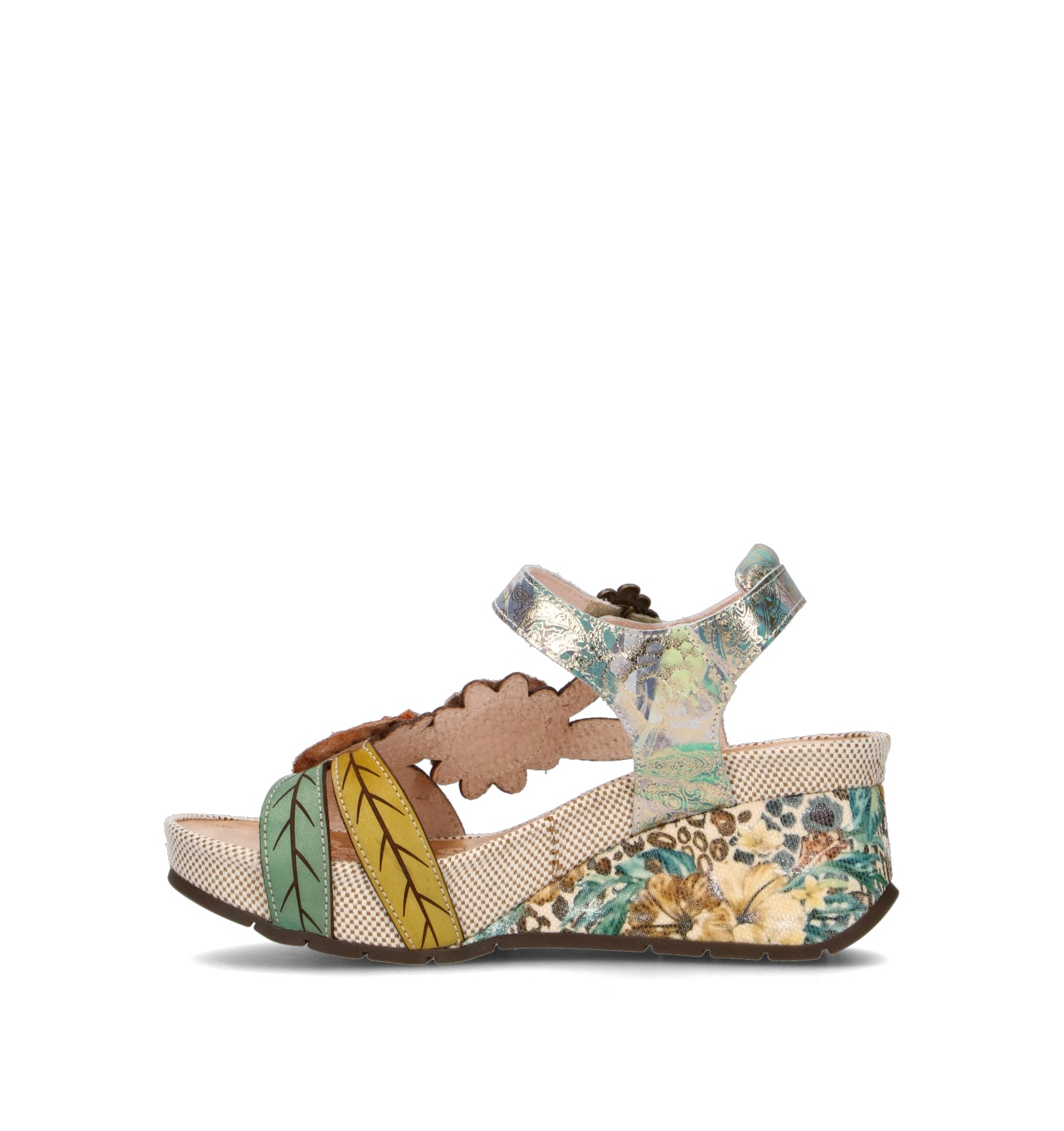 LAURA VITA Sandalo donna beige/multicolor in pelle