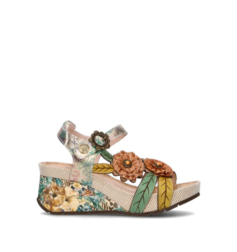 LAURA VITA Sandalo donna beige/multicolor in pelle
