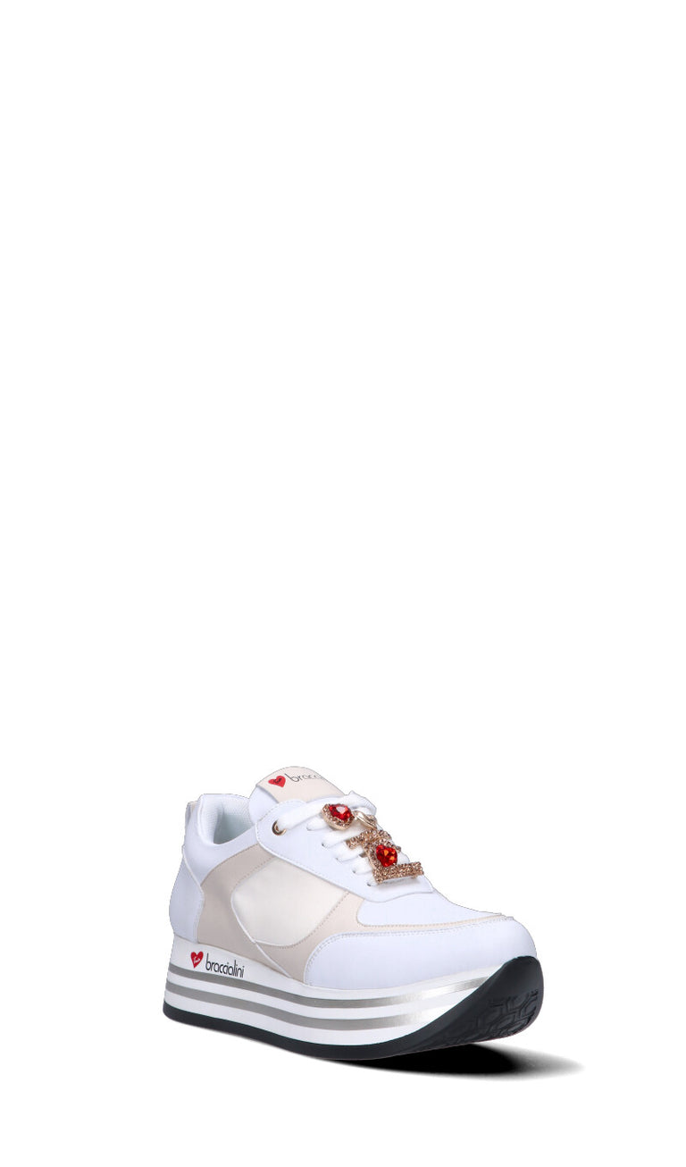BRACCIALINI Sneaker donna bianca/beige/rosa