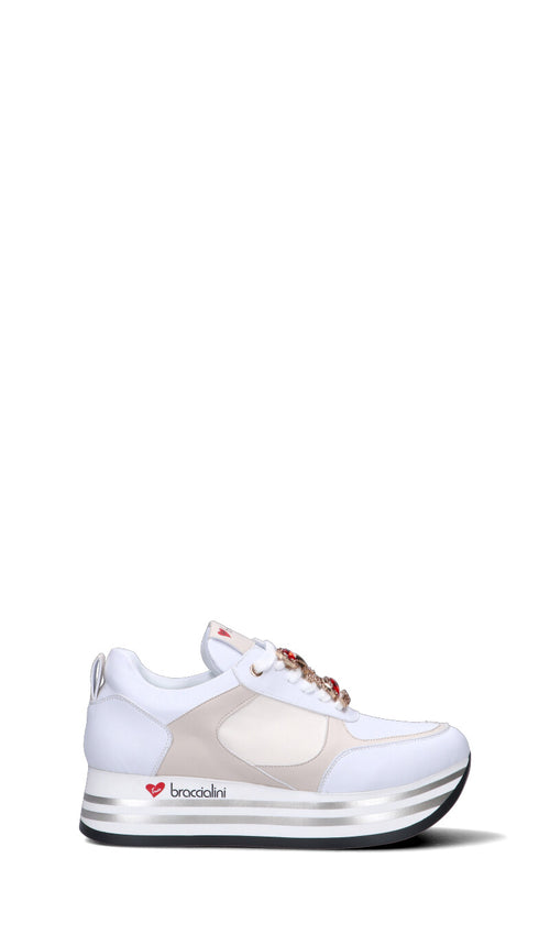BRACCIALINI Sneaker donna bianca/beige/rosa