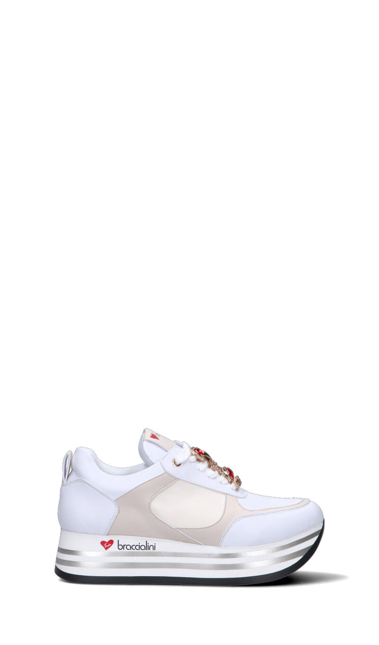 BRACCIALINI Sneaker donna bianca/beige/rosa