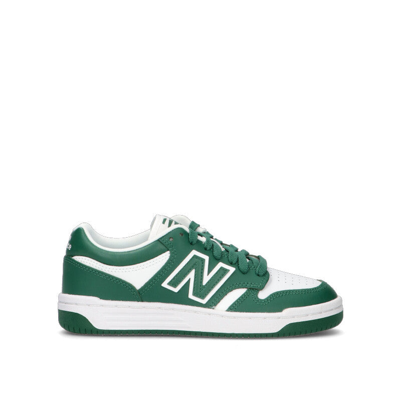 NEW BALANCE 480 Sneaker uomo bianca/verde in pelle