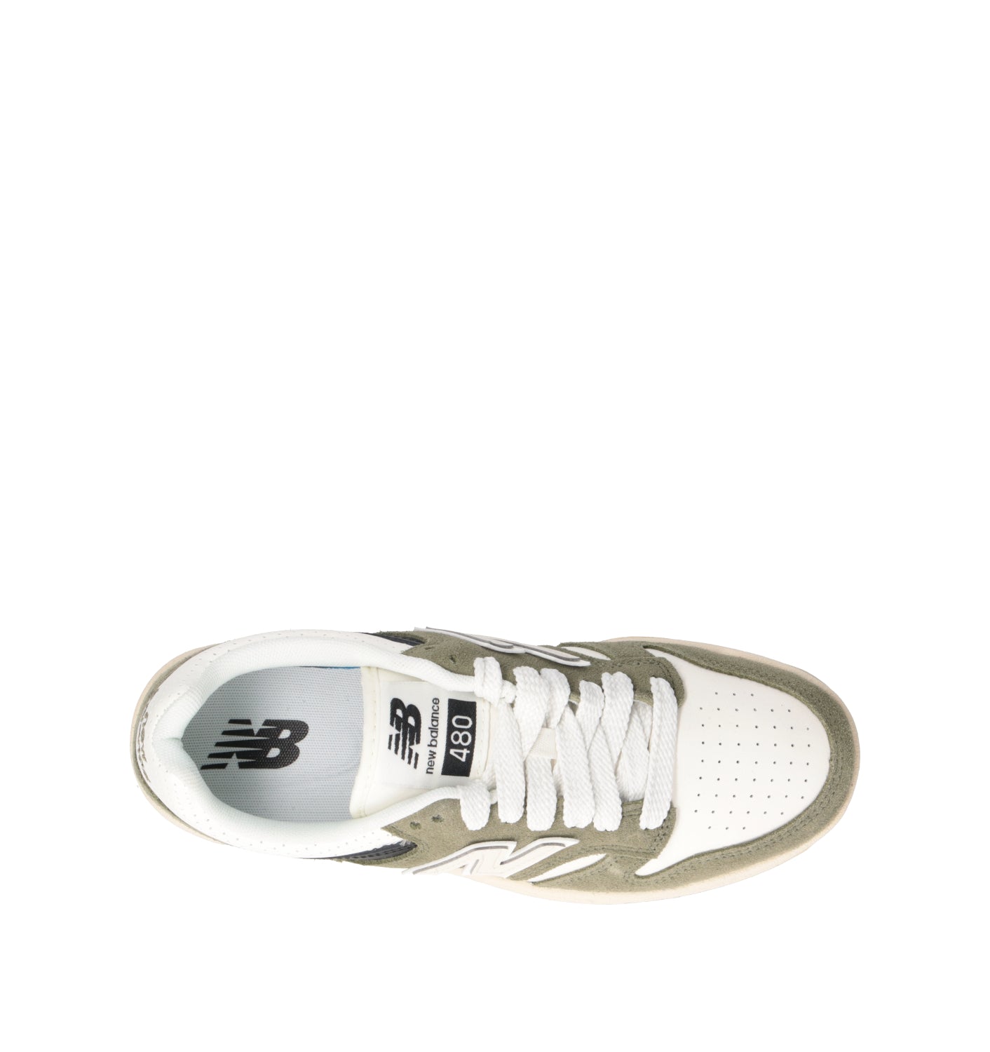NEW BALANCE 480 Sneaker donna bianca/verde in pelle