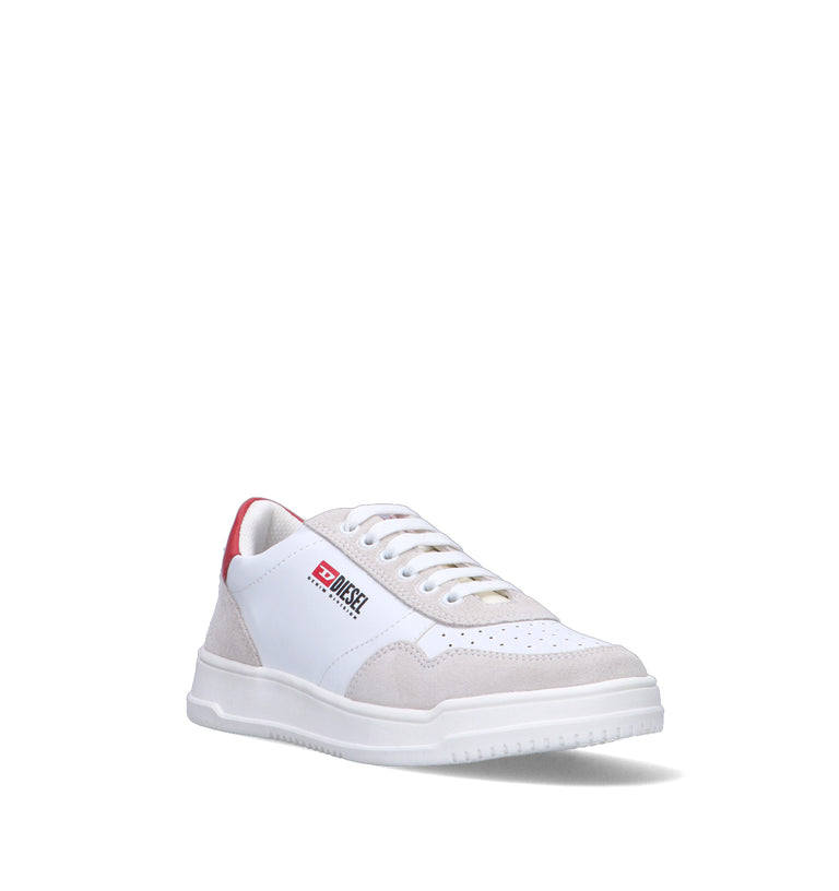 DIESEL Sneaker ragazzo bianca/rossa