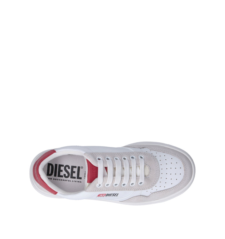 DIESEL Sneaker ragazzo bianca/rossa