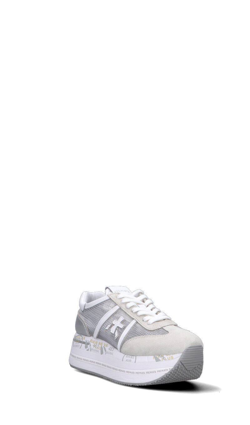 PREMIATA Sneaker donna bianca/grigia in pelle