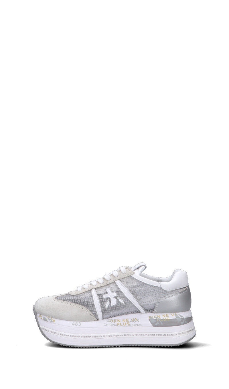 PREMIATA Sneaker donna bianca/grigia in pelle