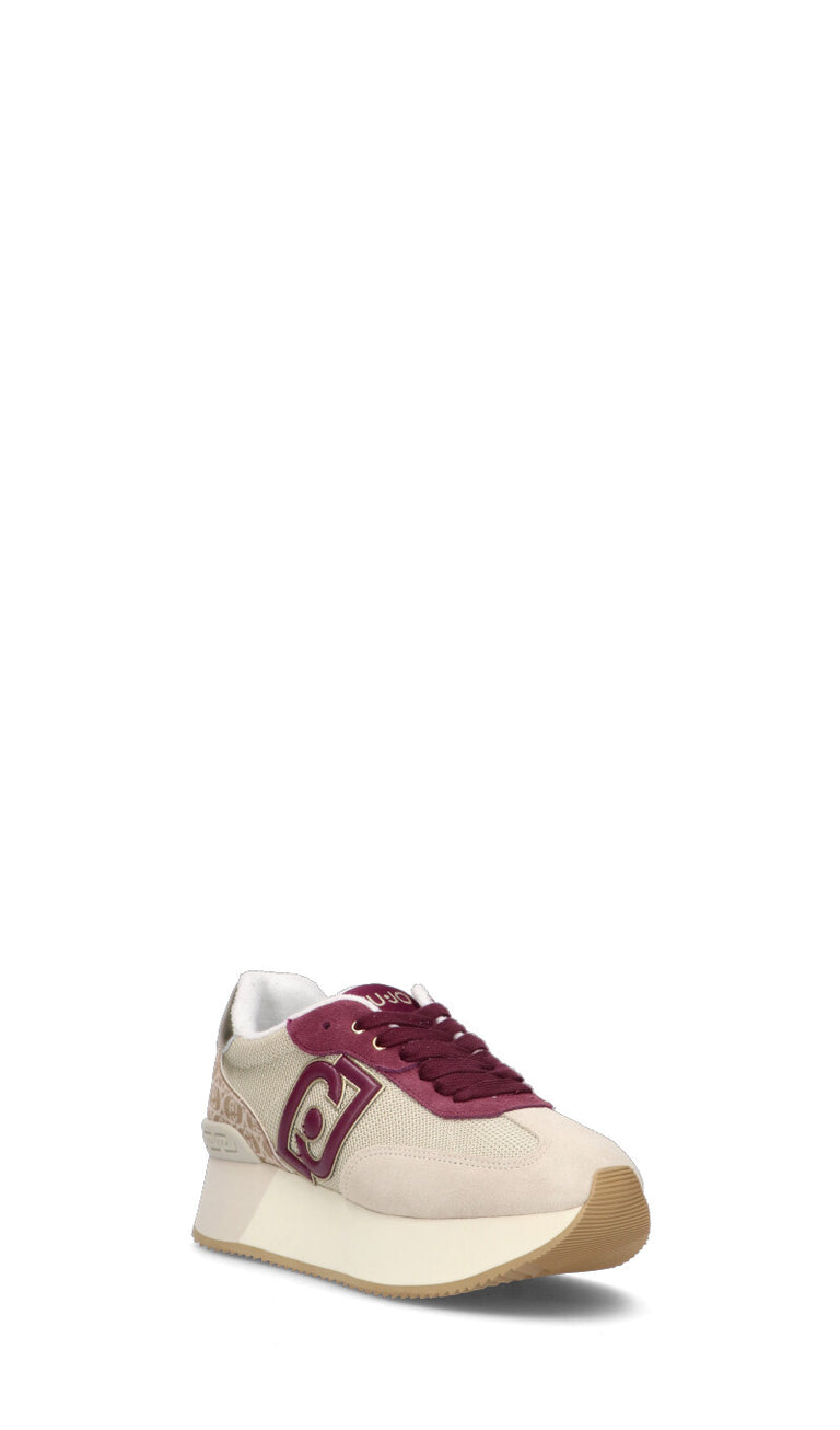 LIU JO Sneaker donna panna/bordeaux in suede