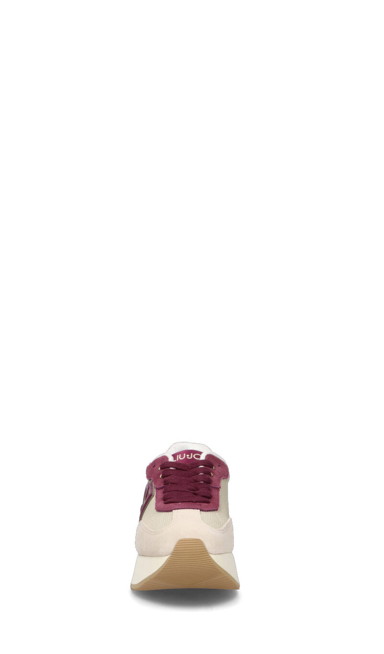 LIU JO Sneaker donna panna/bordeaux in suede