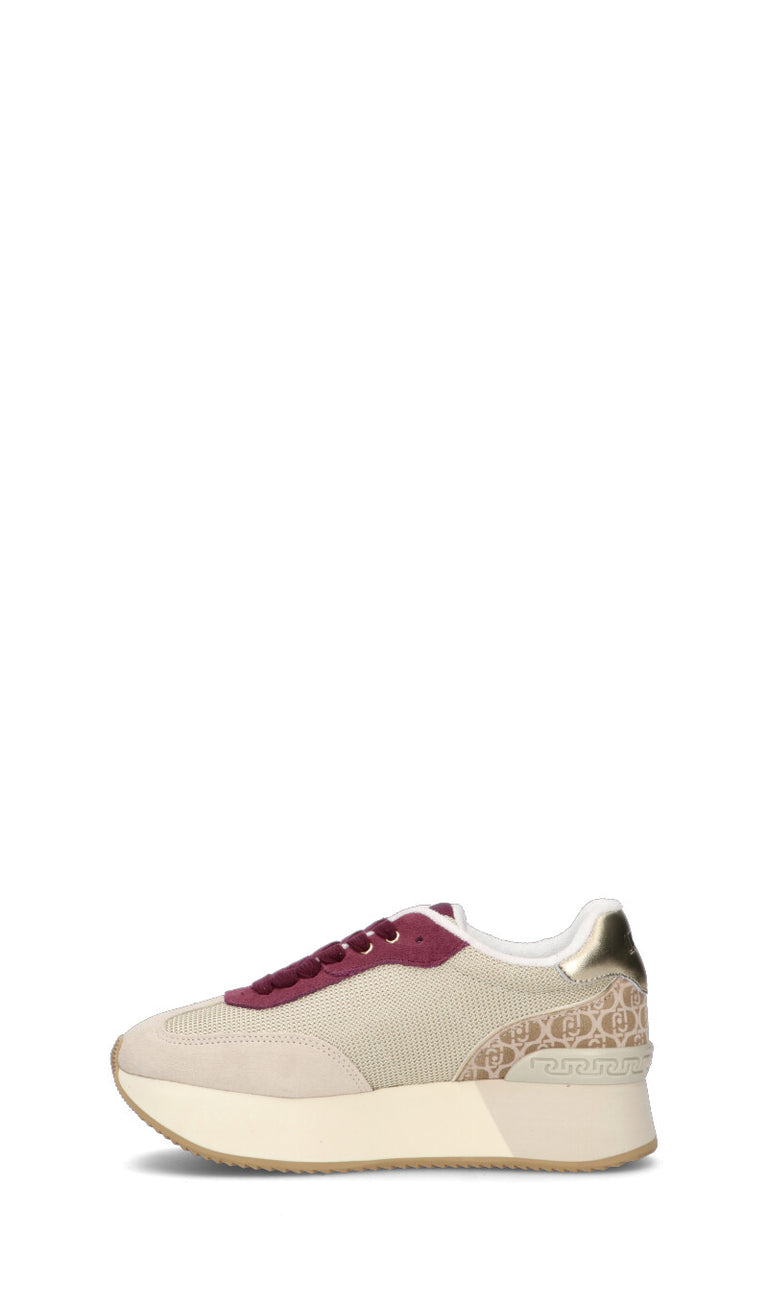 LIU JO Sneaker donna panna/bordeaux in suede