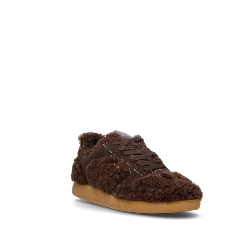 LIU JO Sneaker donna marrone in similpelliccia. Design caldo e ricercato con inserti effetto teddy,