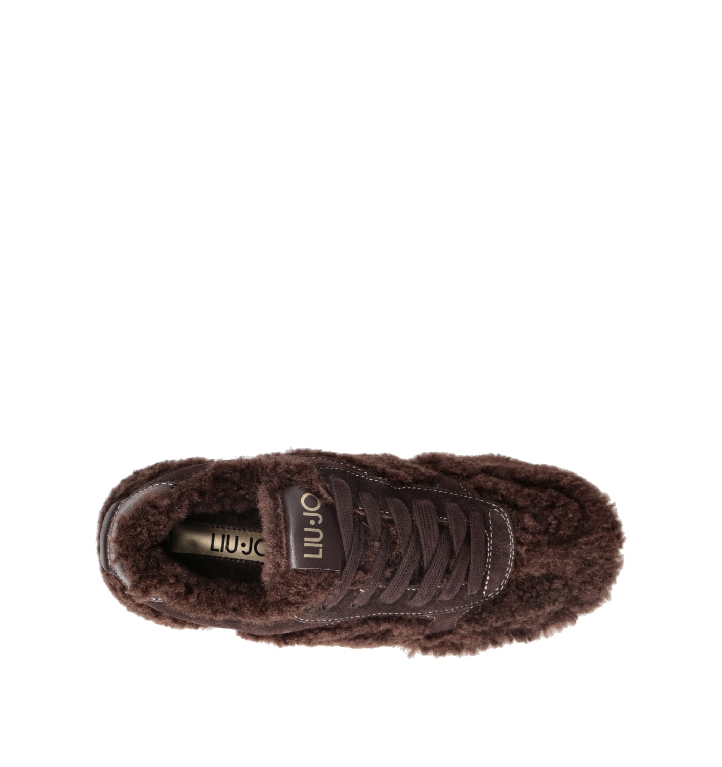 LIU JO Sneaker donna marrone in similpelliccia. Design caldo e ricercato con inserti effetto teddy,