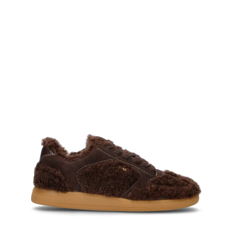 LIU JO Sneaker donna marrone in similpelliccia. Design caldo e ricercato con inserti effetto teddy,