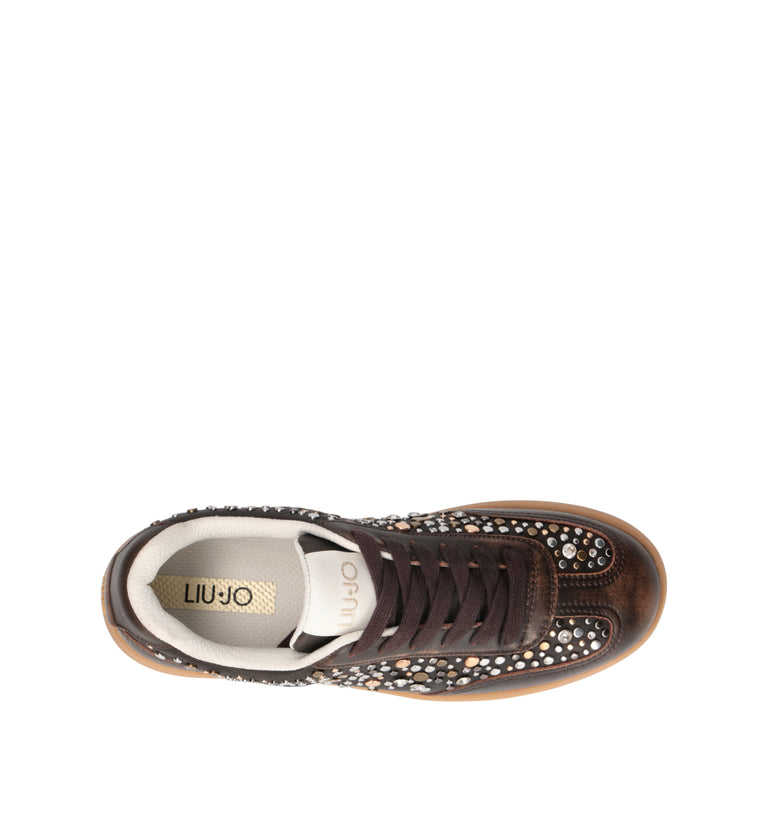 LIU JO Sneaker donna marrone in pelle