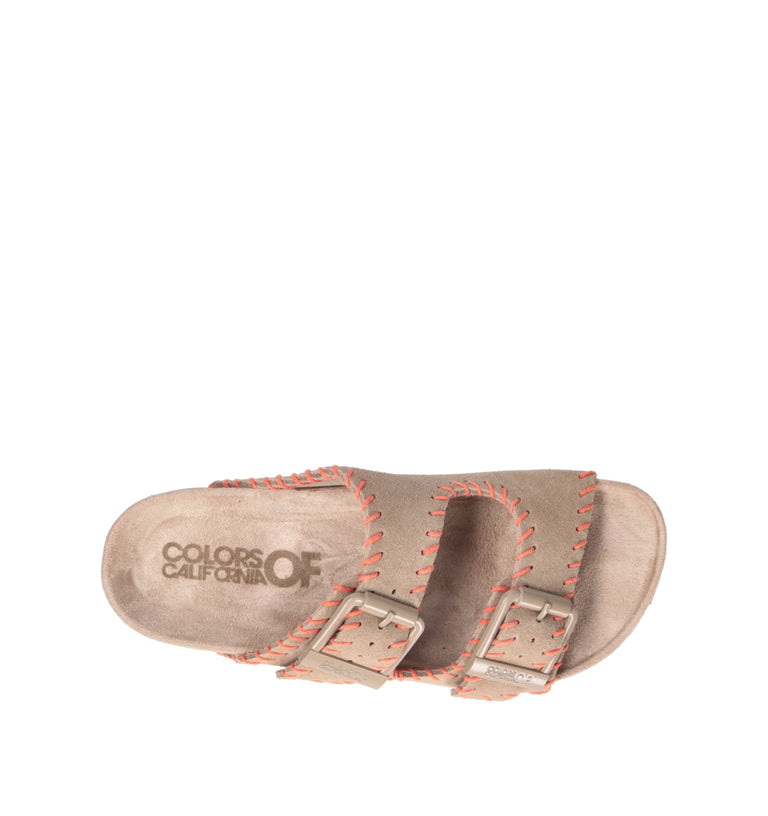 COLORS OF CALIFORNIA Ciabatta donna taupe in suede