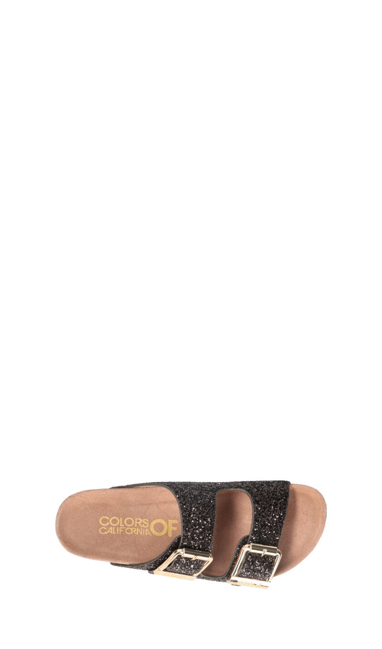 COLORS OF CALIFORNIA Ciabatta donna nera in pelle