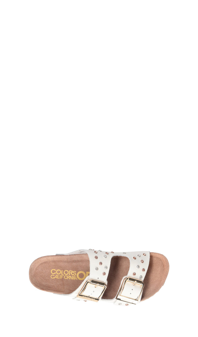 COLORS OF CALIFORNIA Ciabatta donna bianca in pelle